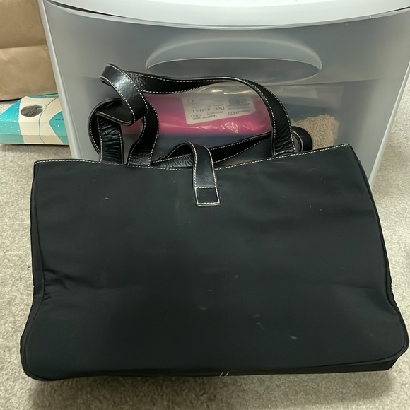 RLL on this lightly used bag, black material and black leather shoulder straps. - Picture 6 of 8